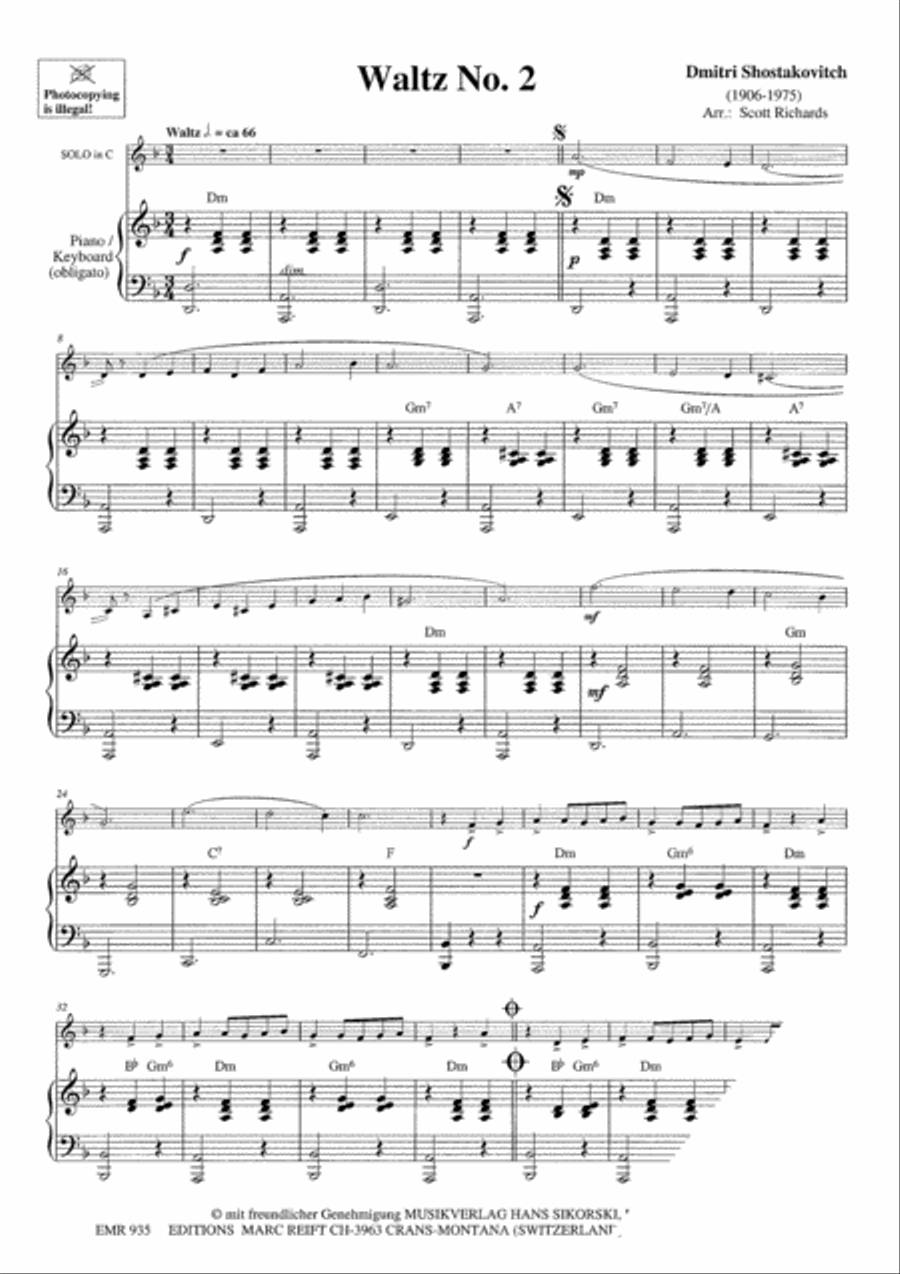 Waltz No. 2 Bassoon Solo scores gallery preview page 3