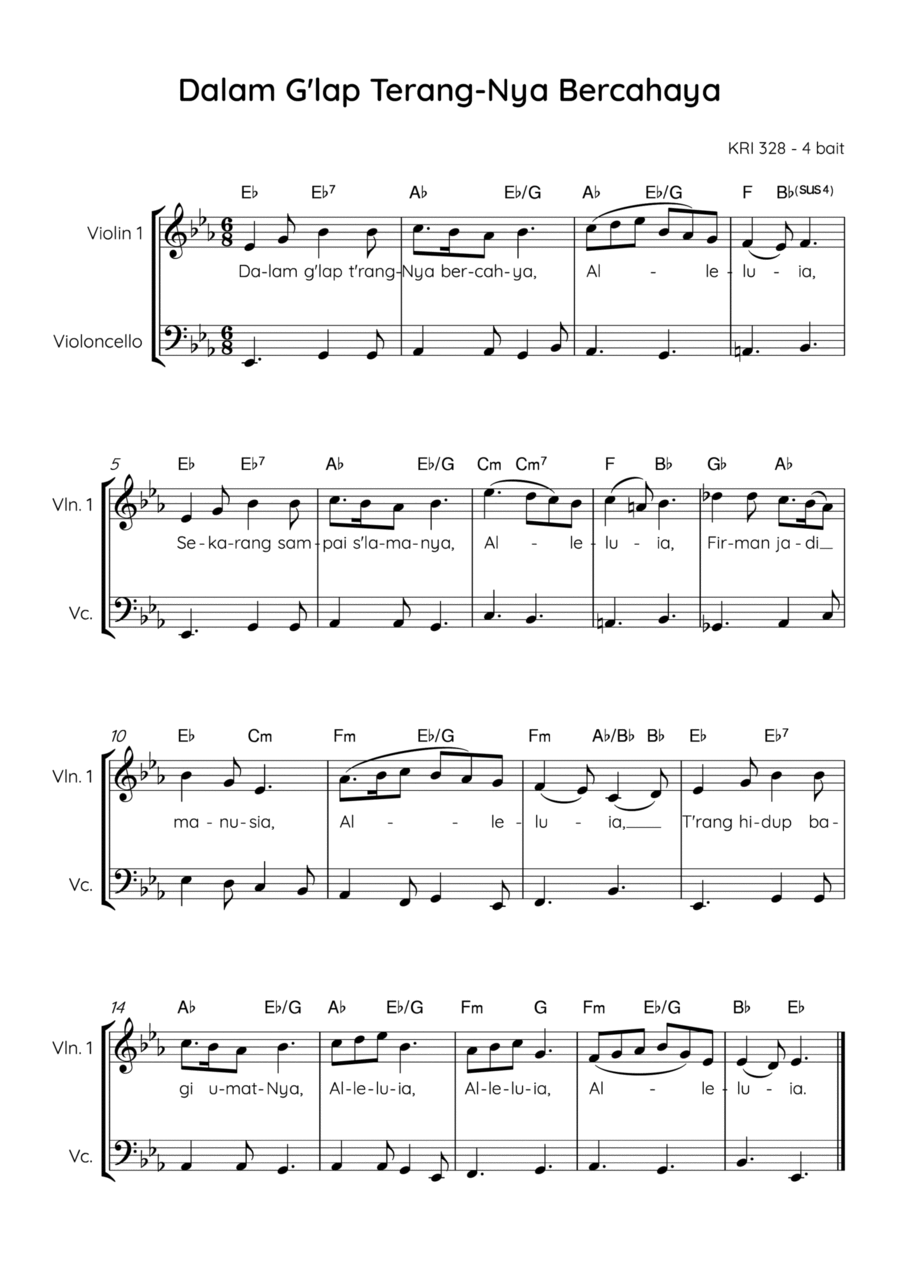 In Our Darkness Light Has Shone String Duet scores gallery preview page 1