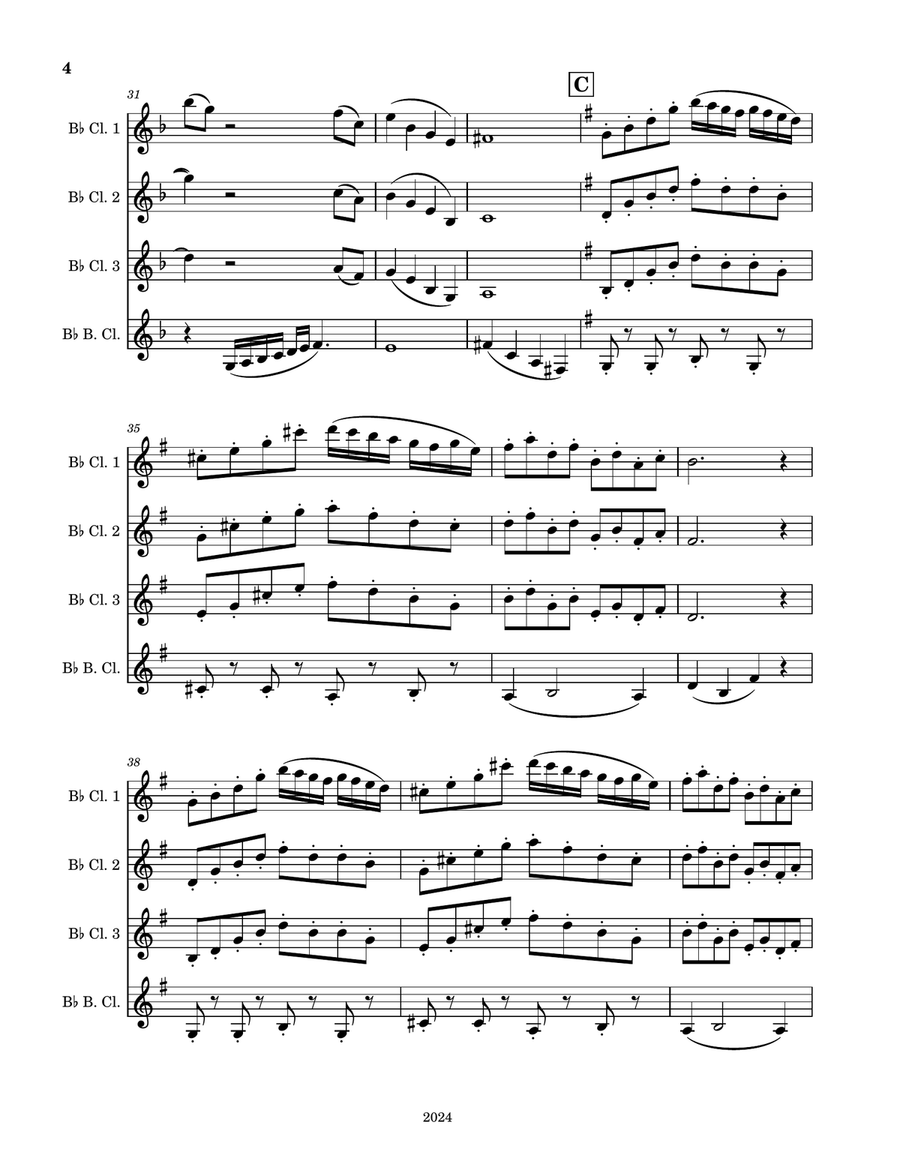 The Crickets and the Frog Woodwind Quartet scores gallery preview page 4