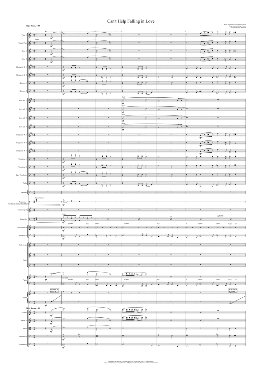 Can't Help Falling In Love Full Orchestra scores gallery preview page 1