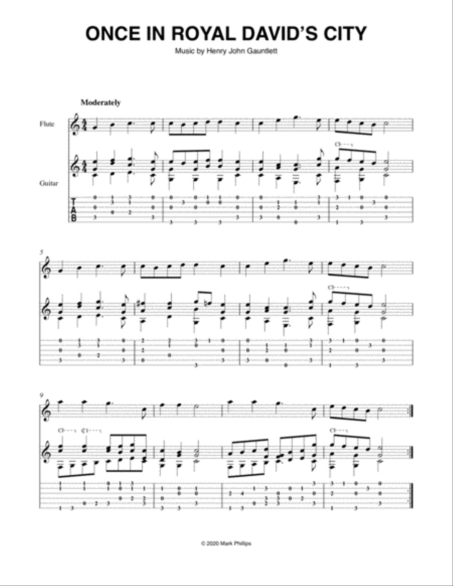 Once in Royal David’s City Flute scores gallery preview page 1