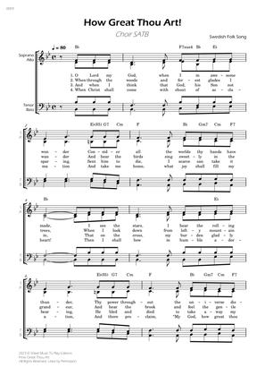 How Great Thou Art - Choir SATB - W/Chords