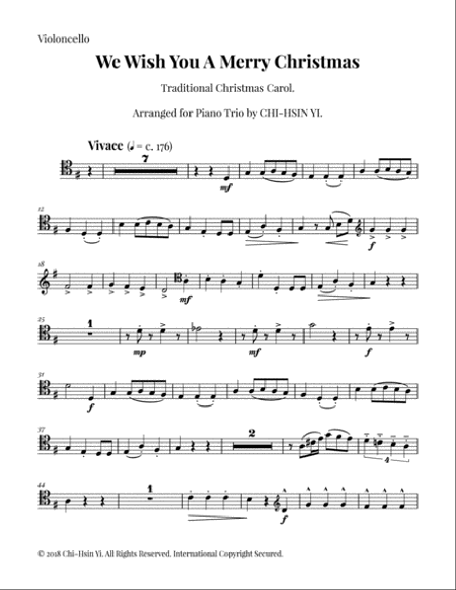 We Wish You A Merry Christmas (Piano Trio) Piano Trio scores gallery preview page 3