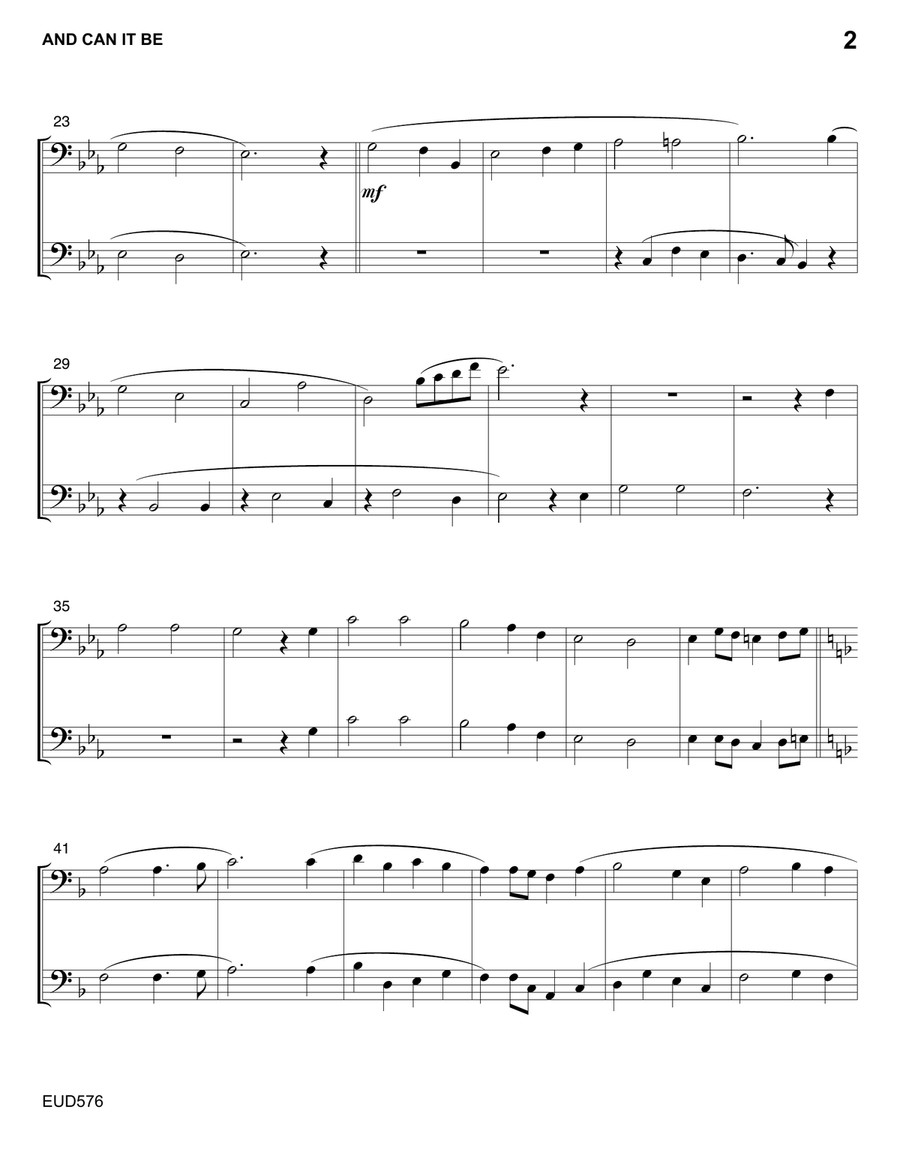 AND CAN IT BE - TROMBONE/EUPHONIUM DUET (unaccompanied) Brass Duet scores gallery preview page 2