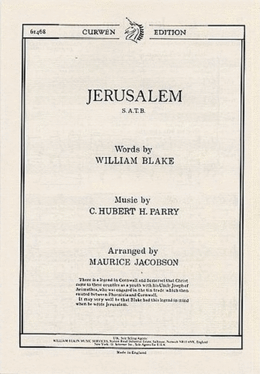Parry Jerusalem Satb/Pno Arr.Jacobson