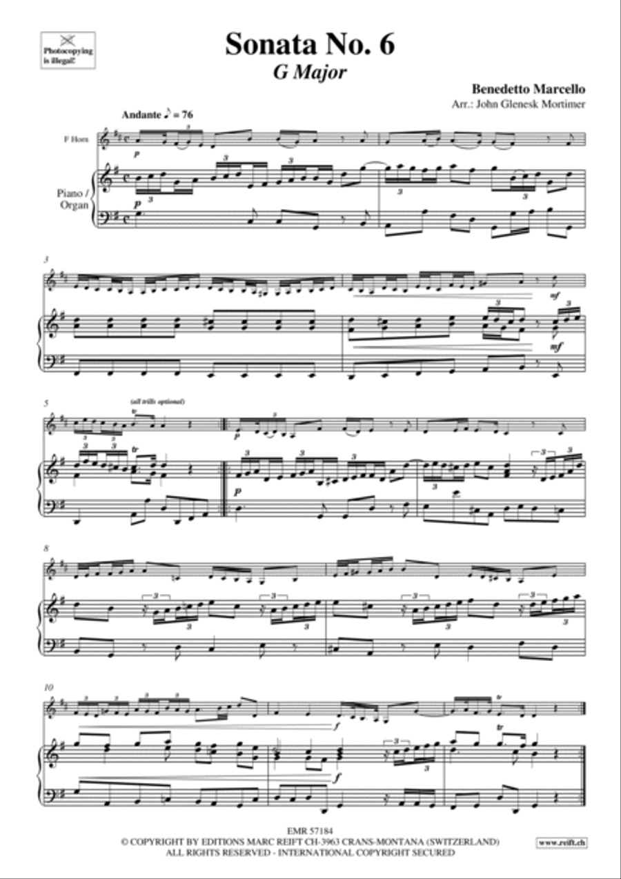 Sonata No. 6 Horn scores gallery preview page 4