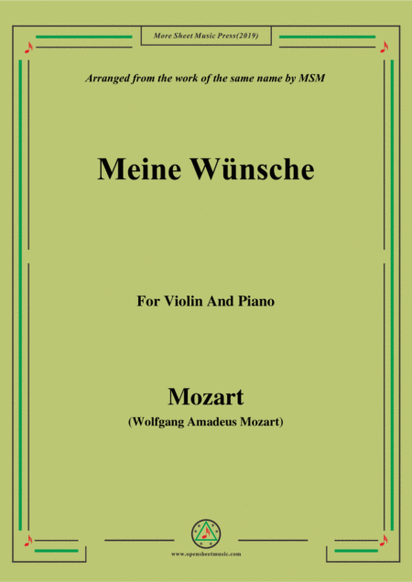 Mozart-Meine wünsche,for Violin and Piano image number null