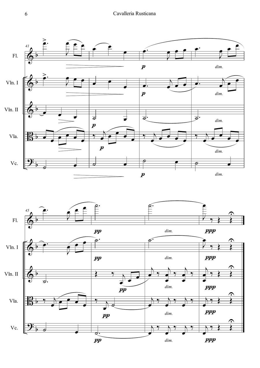 Cavalleria Rusticana by Pietro Mascagni Flute - Digital Sheet Music page 6