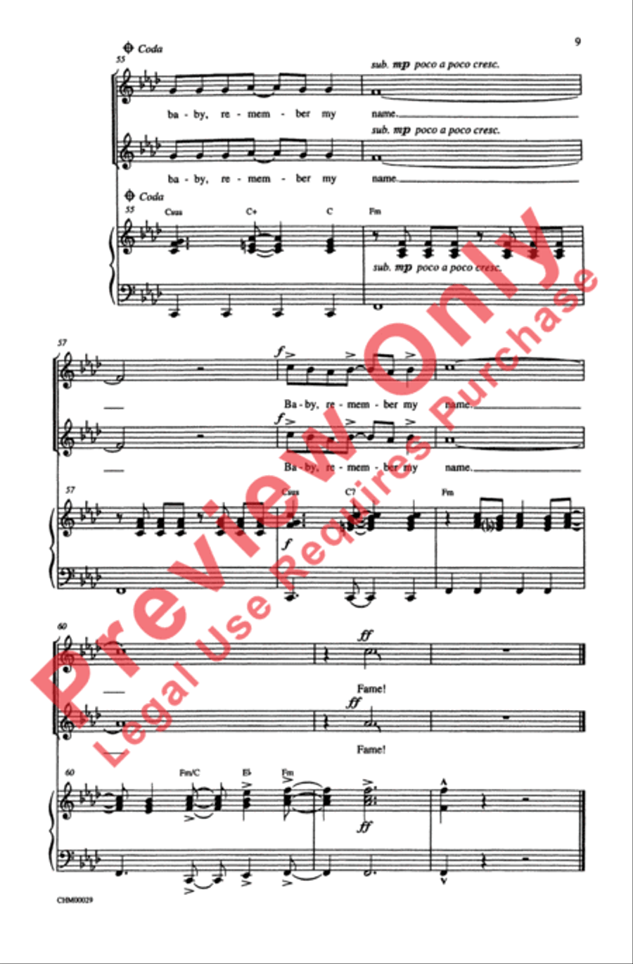 Fame 2-Part scores gallery preview page 8