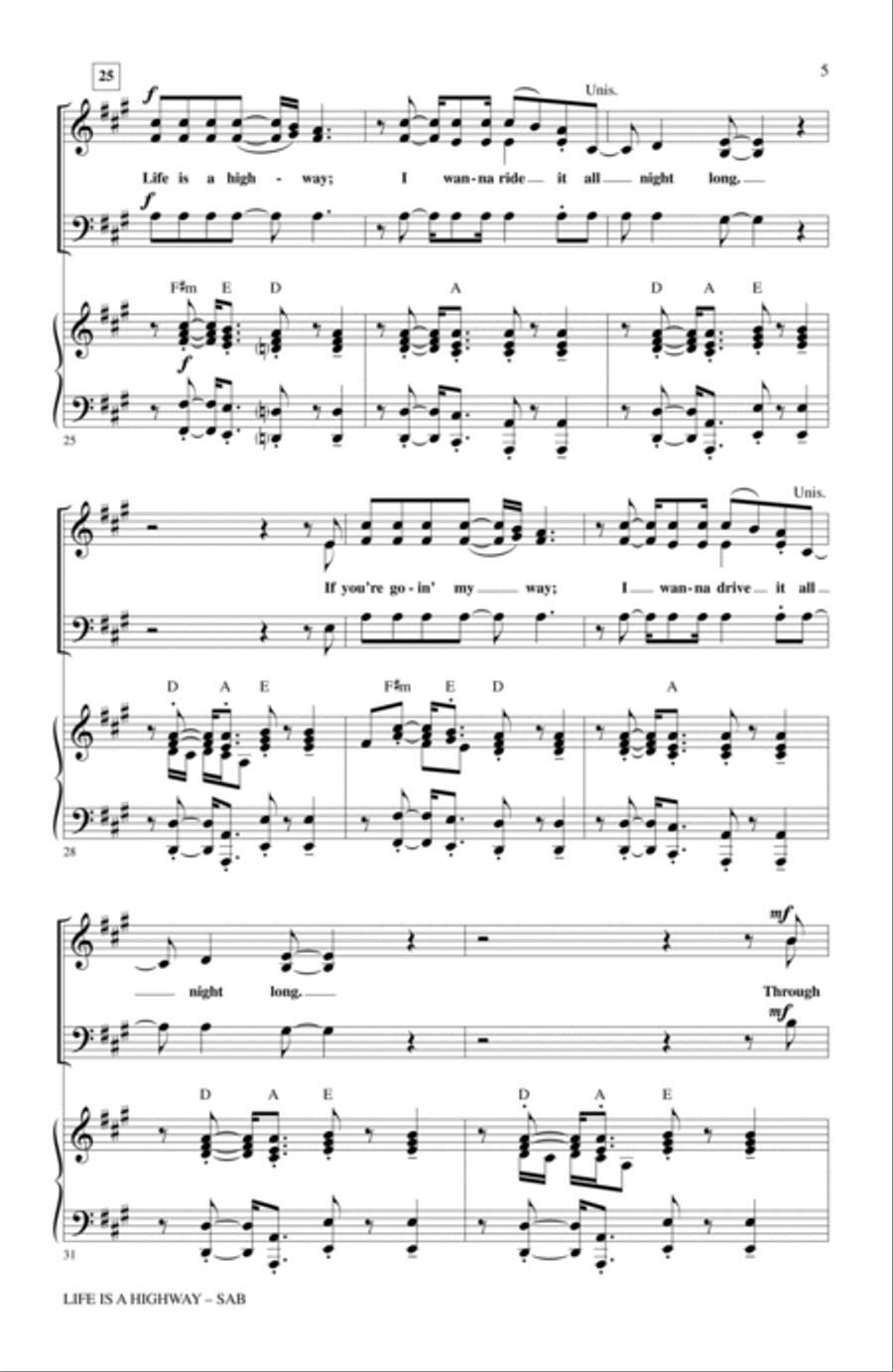 Life Is A Highway (from Cars) (arr. Alan Billingsley) 3-Part scores gallery preview page 4