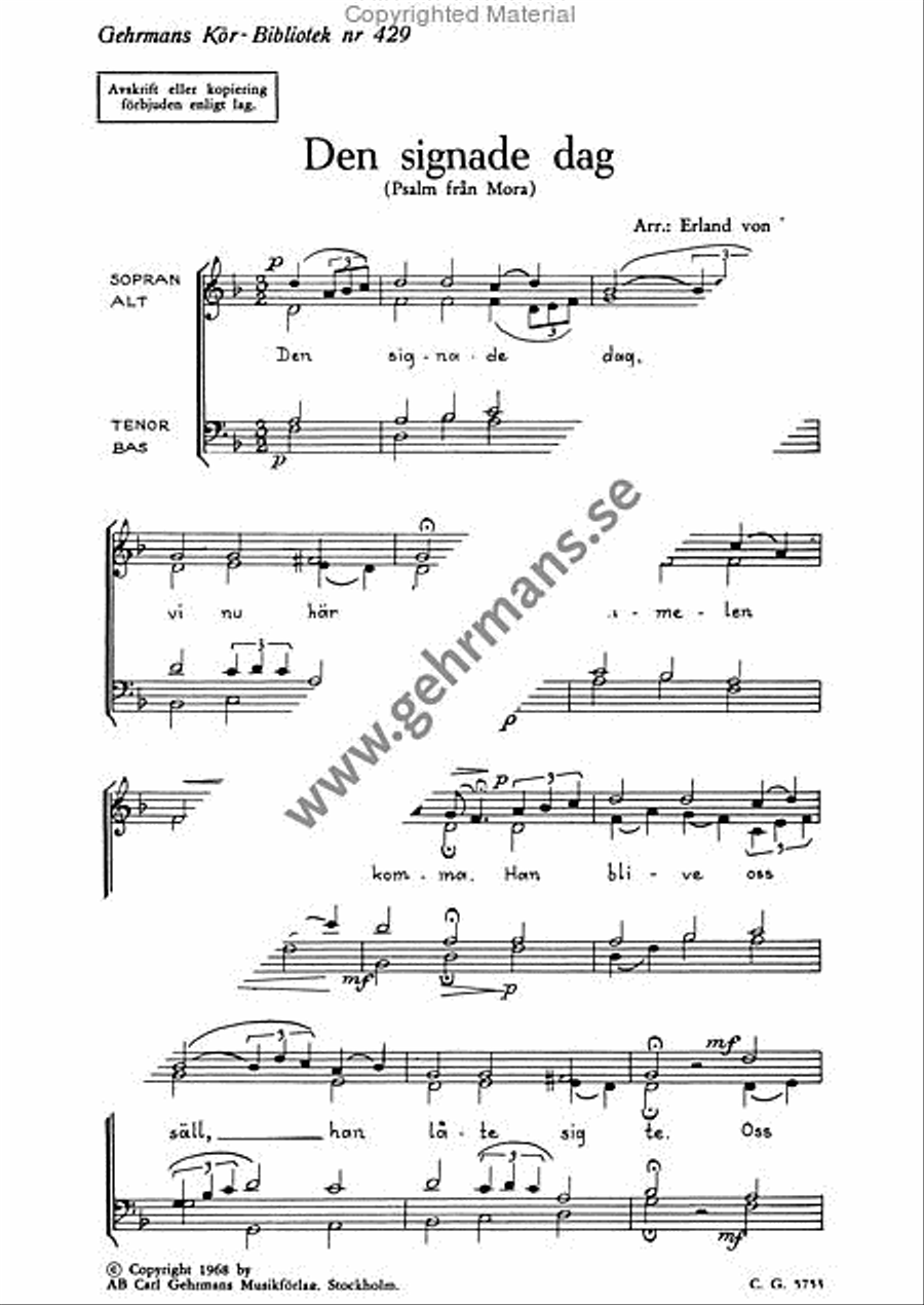Den signade dag Den signade dag 4-Part scores gallery preview page 2