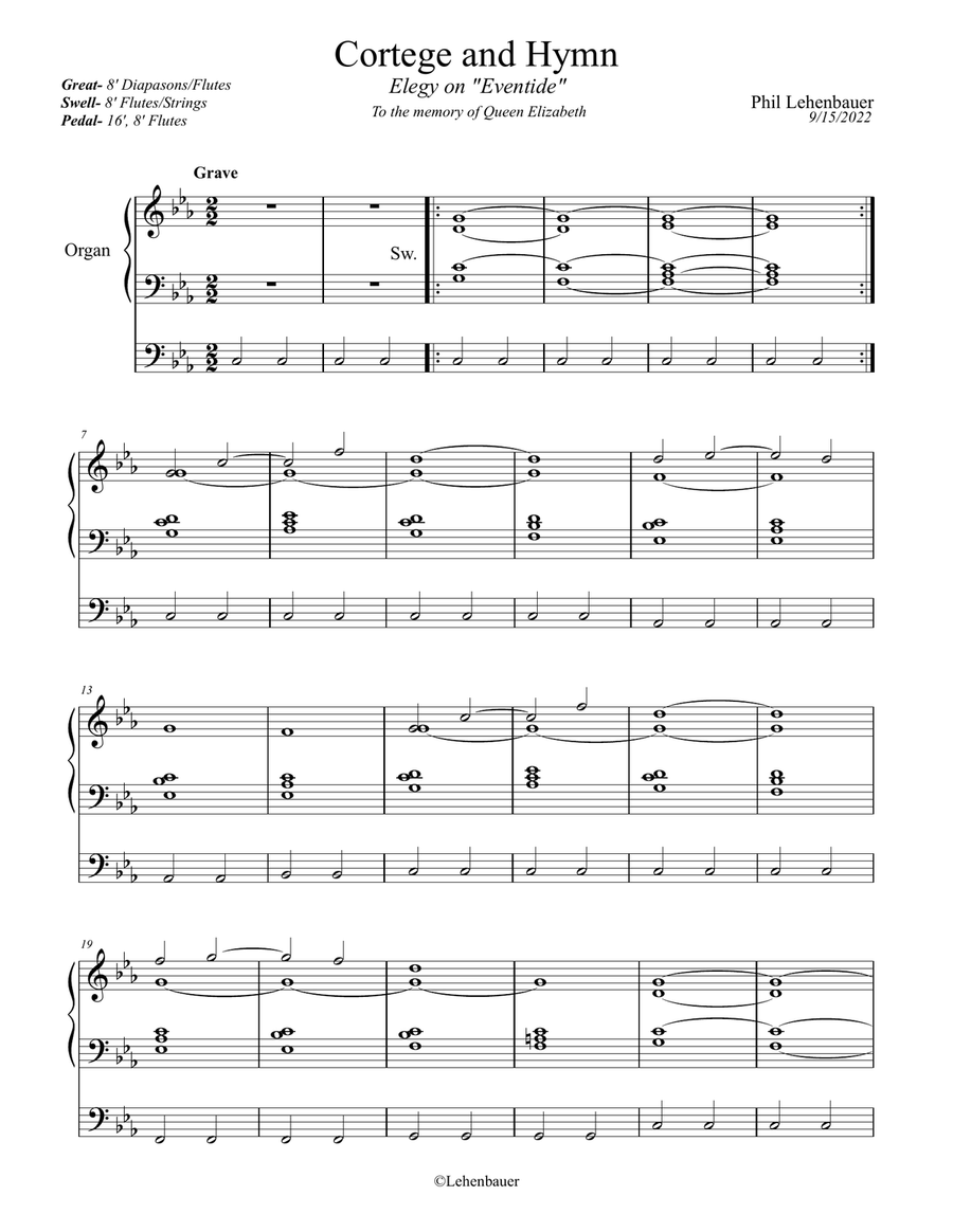 Cortege and Hymn: Elegy on 