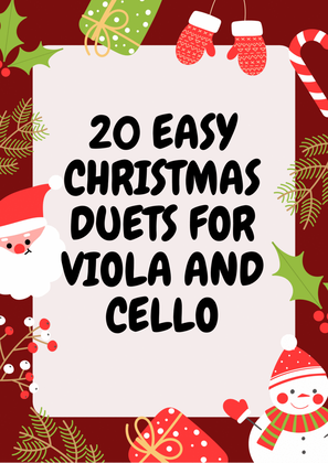 Book cover for 20 Easy Christmas Duets for Viola and Cello