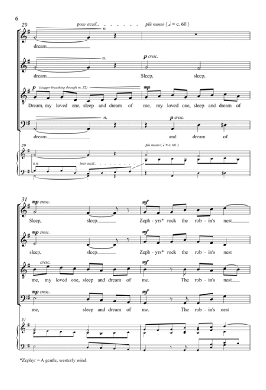 Sleep, My Loved One 4-Part scores gallery preview page 5