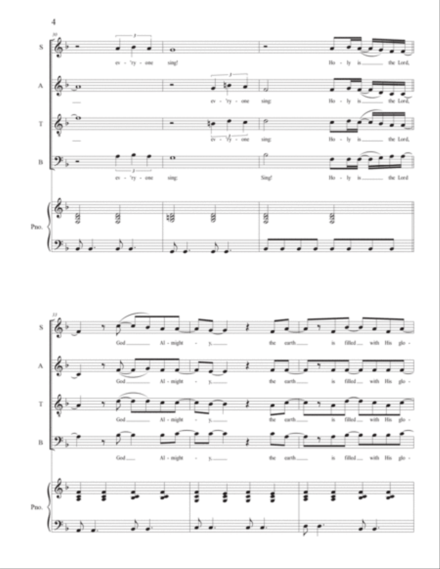 Holy Is The Lord 4-Part scores gallery preview page 4