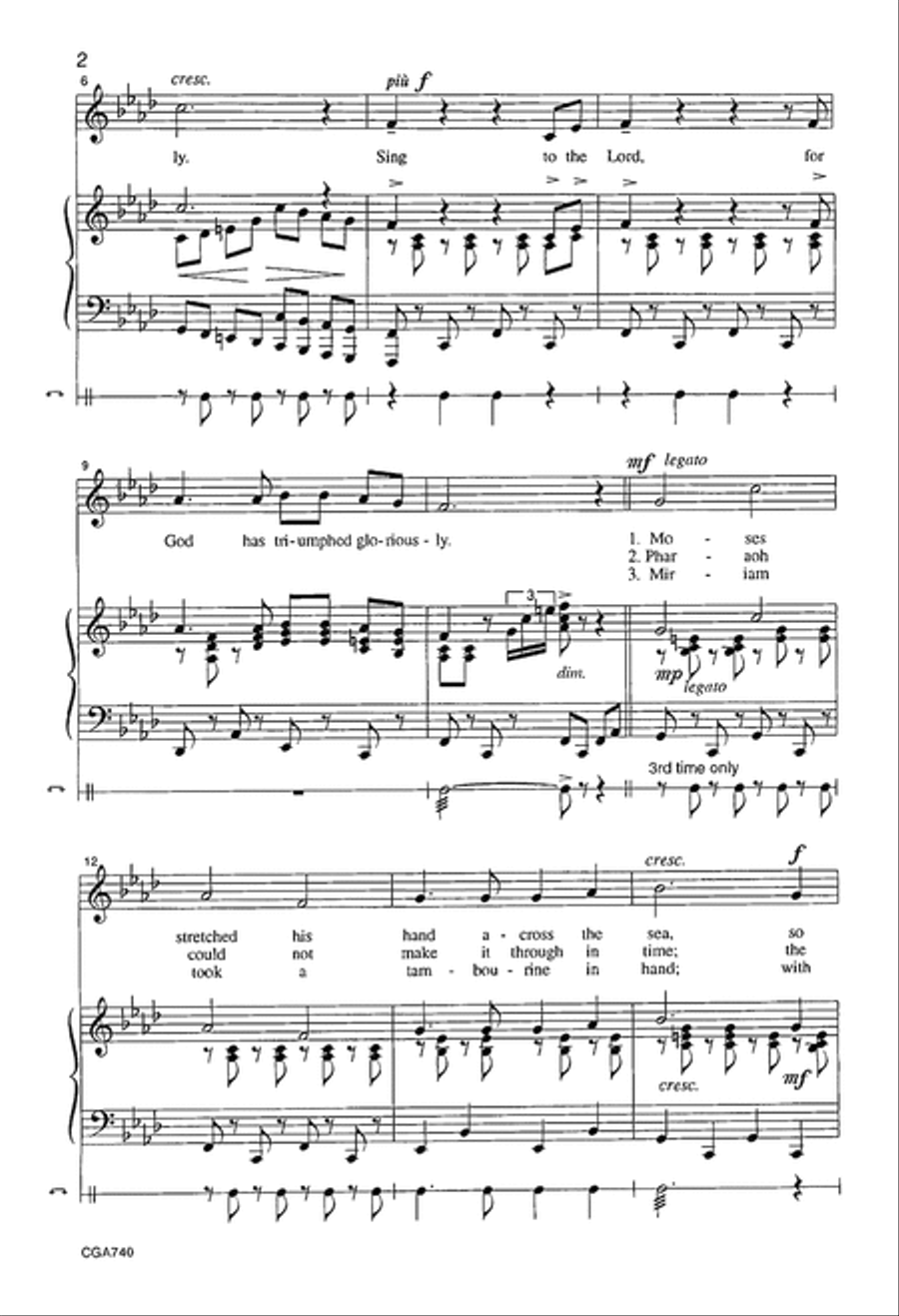 Miriam's Song Unison Choir scores gallery preview page 2
