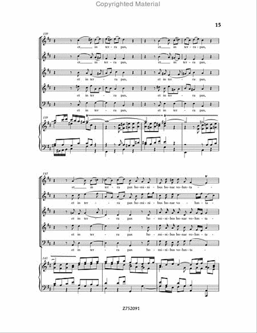Cantata No. 191: Gloria in Excelsis Deo, BWV 191 4-Part scores gallery preview page 15