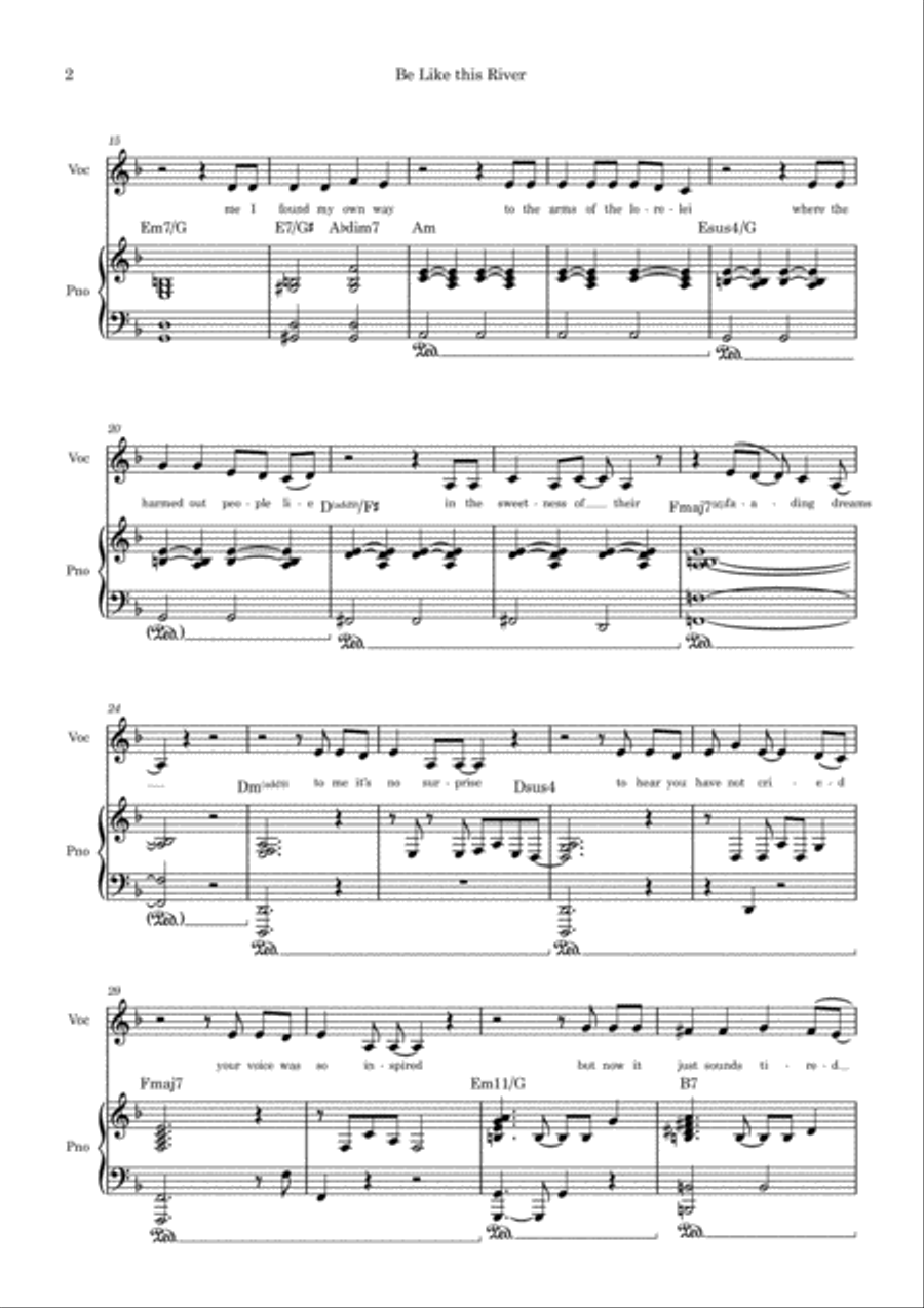 Be Like This River - Piano and Alto Voice Alto Voice scores gallery preview page 2