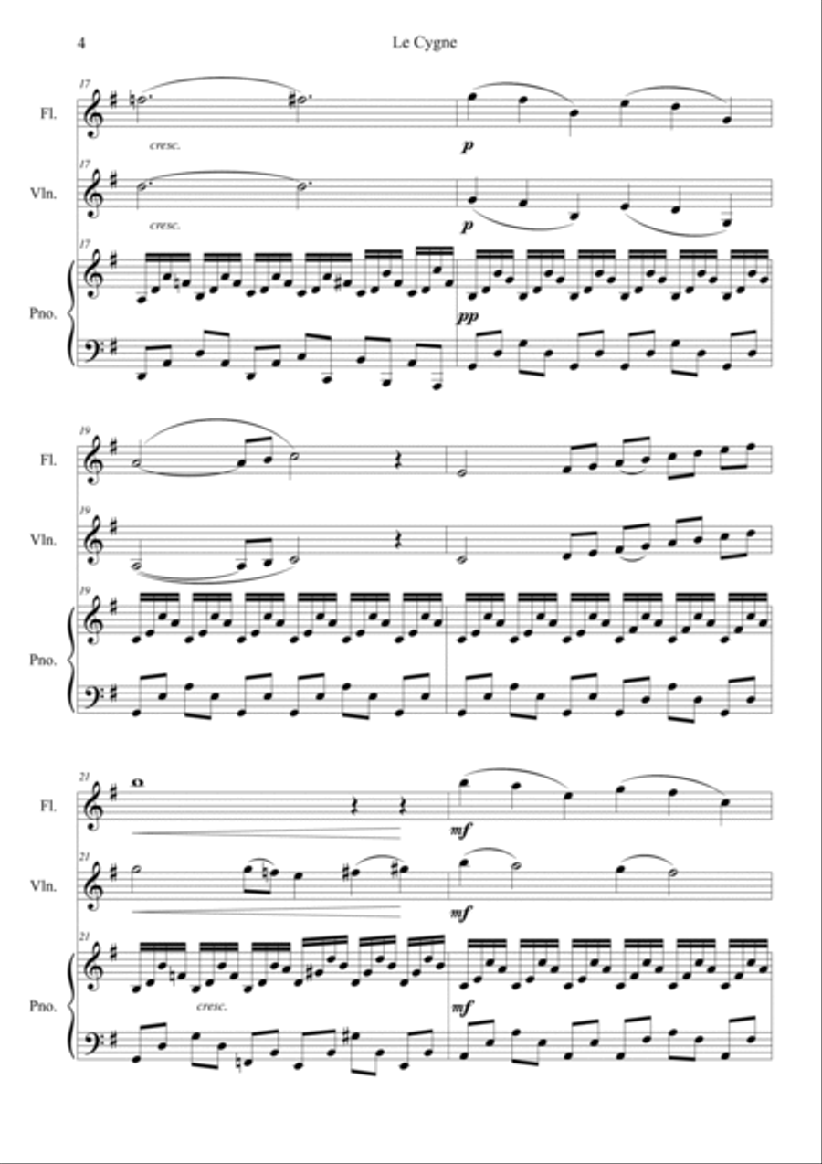 Le Cygne (Le Carnaval des Animaux) Violin scores gallery preview page 4