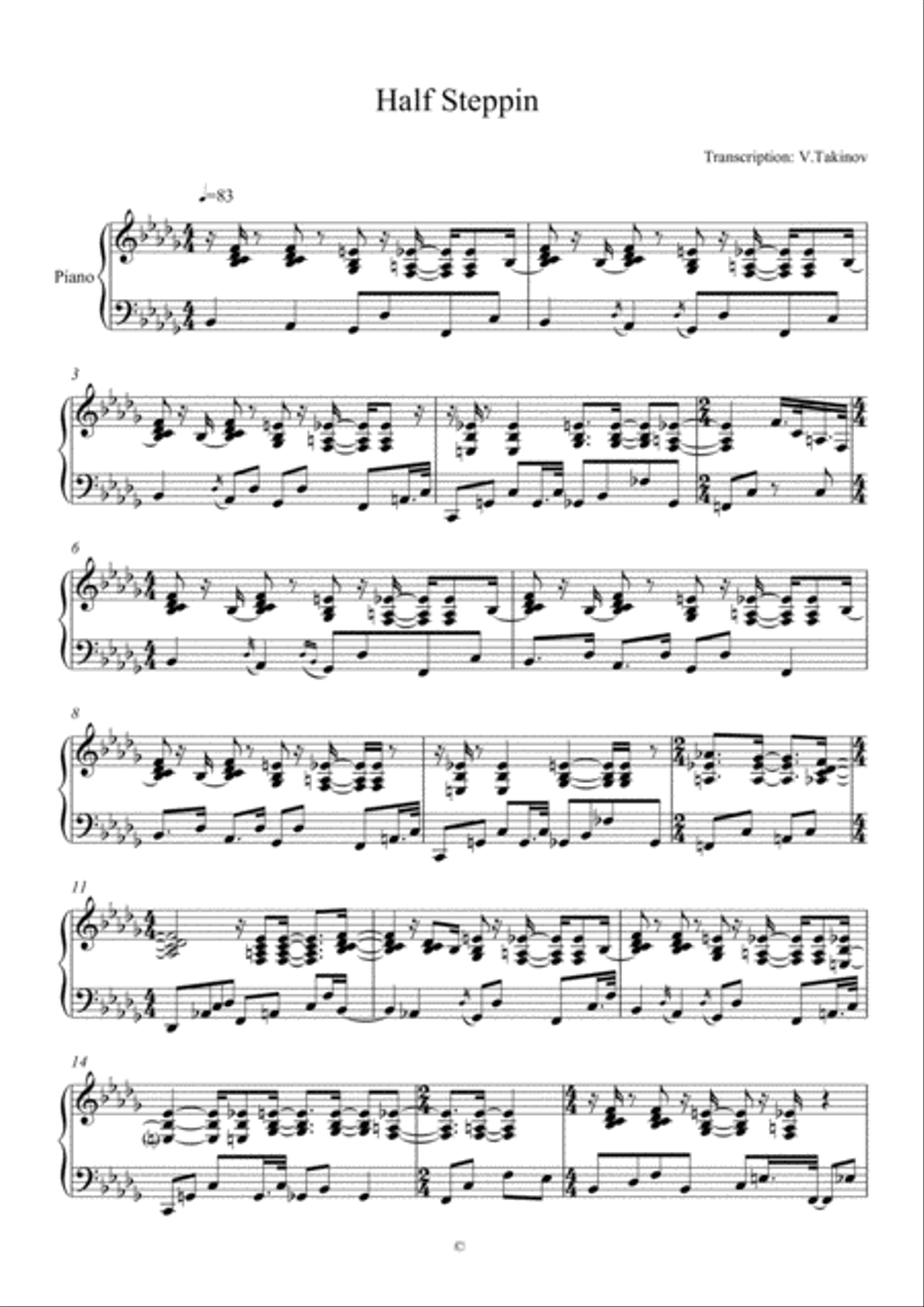 Half Steppin Piano Solo scores gallery preview page 1
