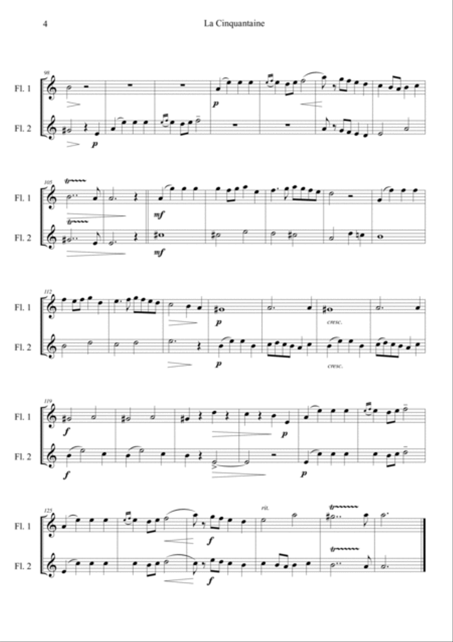 La Cinquantaine Flute Duet scores gallery preview page 4