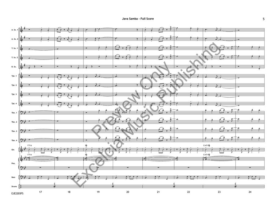 Java Samba (Score) Jazz Ensemble scores gallery preview page 4