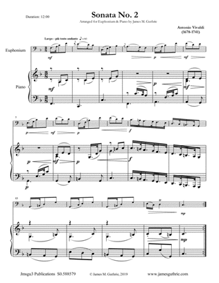 Book cover for Vivaldi: Sonata No. 2 for Euphonium & Piano