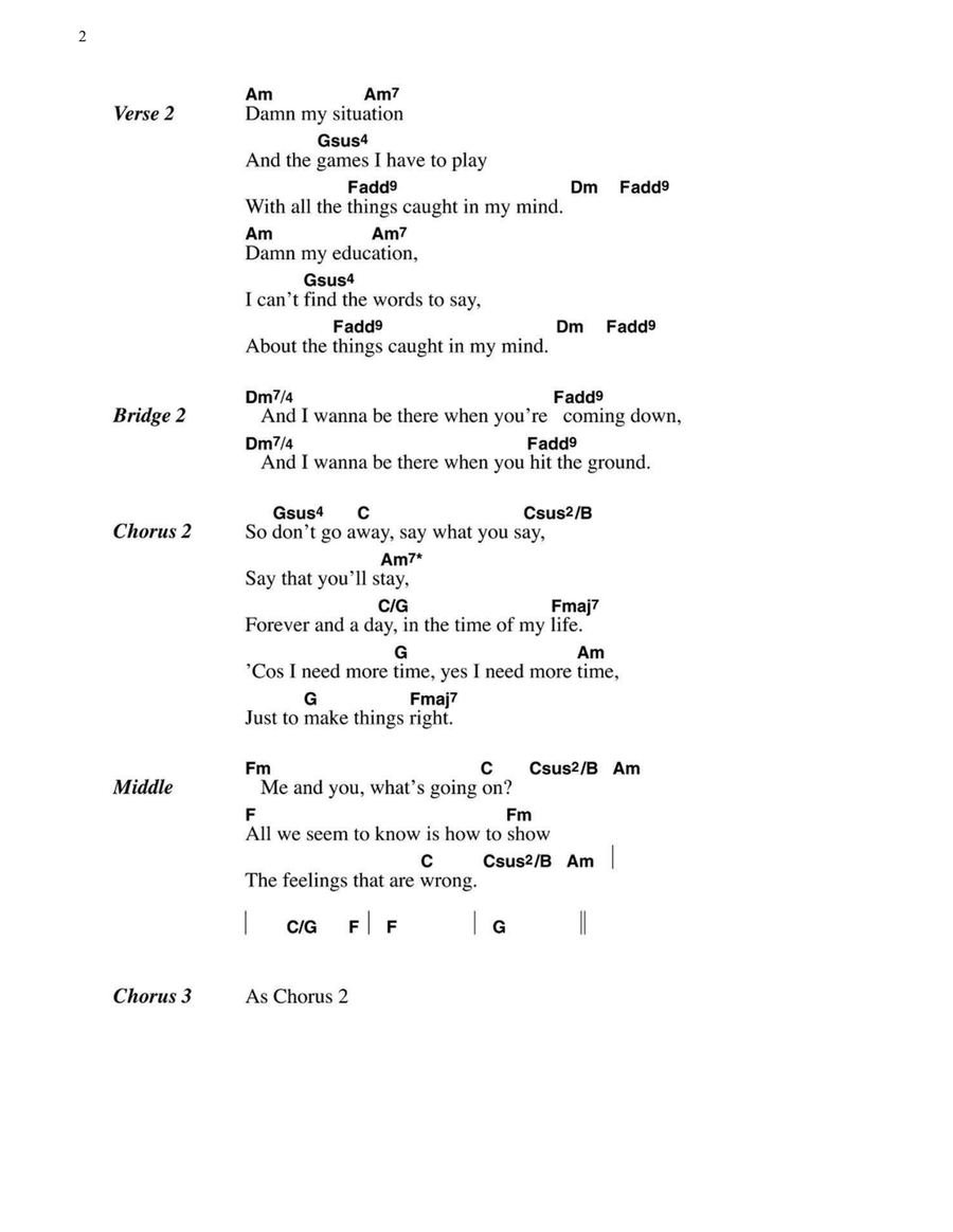 Don't Go Away Easy Guitar scores gallery preview page 2