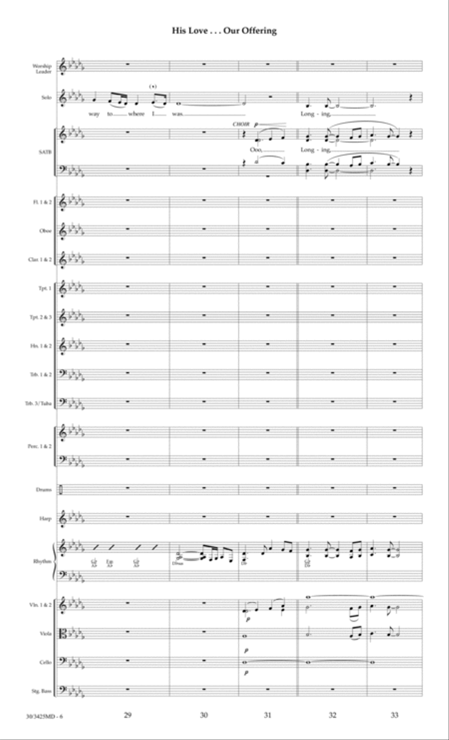 His Love...Our Offering - Orchestral Score and Parts Choir scores gallery preview page 9