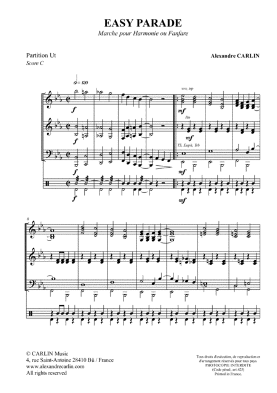 Easy Parade - March for Concert band Concert Band scores gallery preview page 2