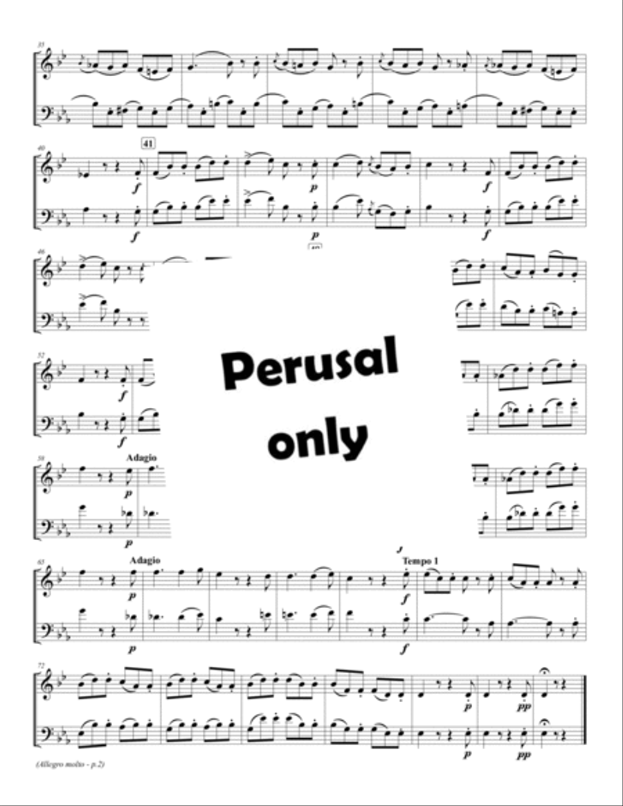 “Duet No. 7 - Allegro molto” from EIGHT DUETS ADAPTED FOR HORN AND TROMBONE image number null