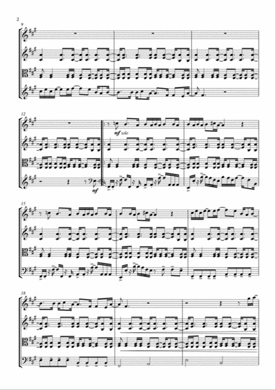 Wonderwall Wonderwall String Quartet scores gallery preview page 2