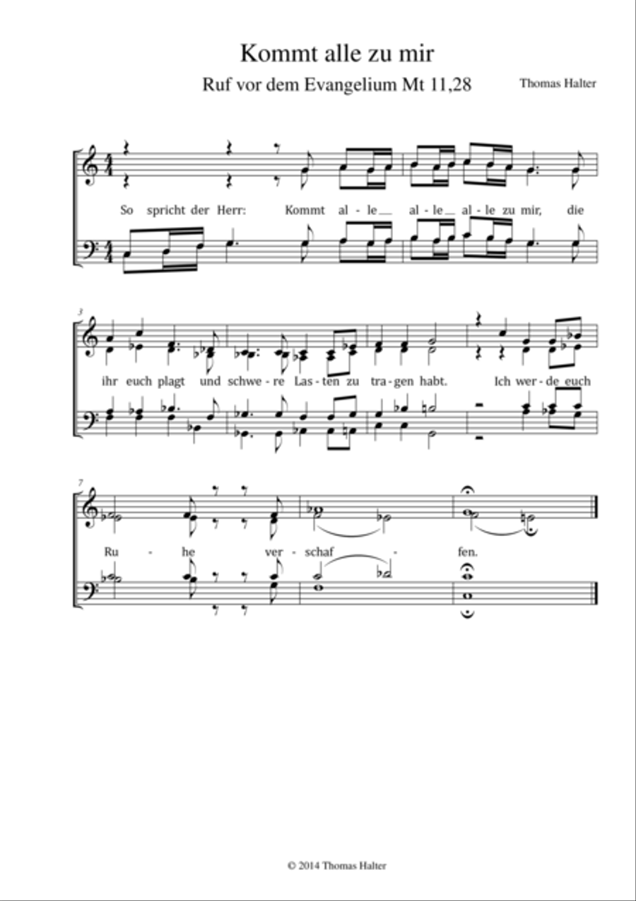 Kommt alle zu mir Kommt alle zu mir 4-Part scores gallery preview page 1