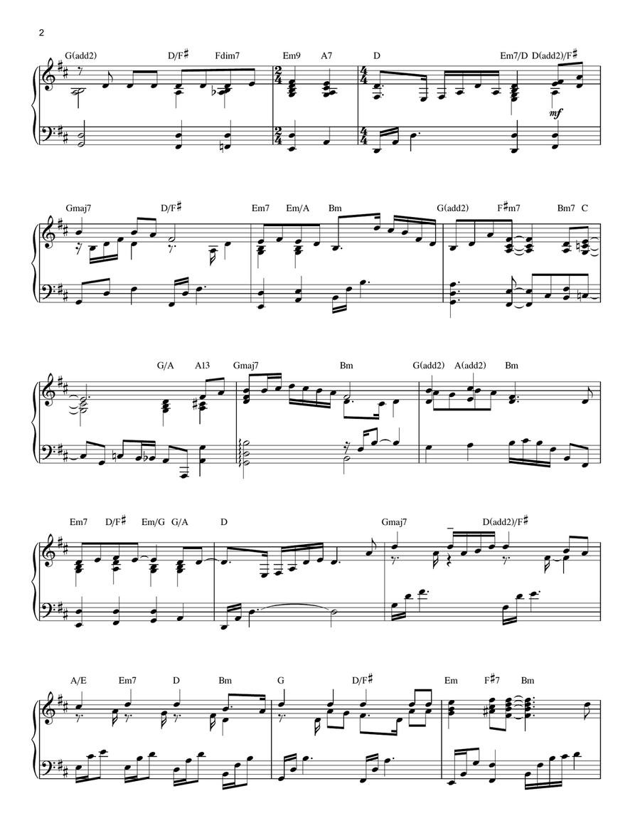 10,000 Reasons (Bless The Lord) (arr. Mark Hayes) Piano Solo scores gallery preview page 2