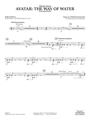Book cover for Theme from Avatar: The Way of Water (arr. Paul Murtha) - Percussion 2