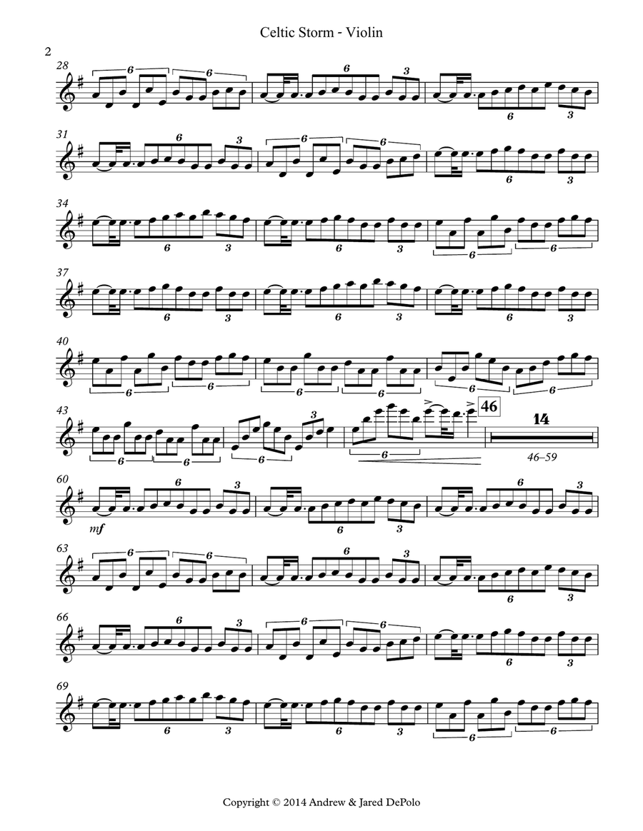 Rhythm in the Night - Celtic Storm - Violin Violin Solo scores gallery preview page 2