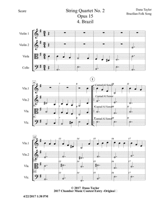 String Quartet 2 Opus 15 No 4 Brazil