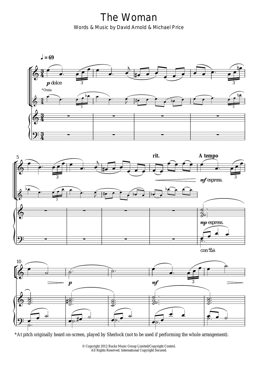 The Woman (from Sherlock) Violin Solo scores gallery preview page 1