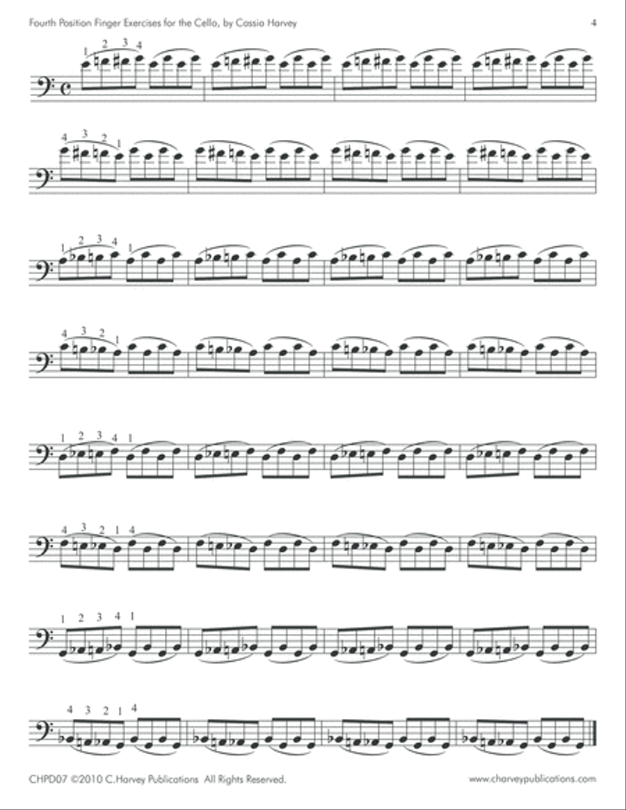 Fourth Position Finger Exercises for the Cello Cello Solo scores gallery preview page 6
