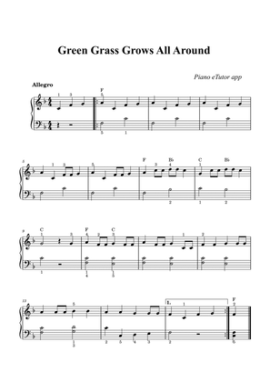 Book cover for Green Grass Grows All Around (folk song) - piano