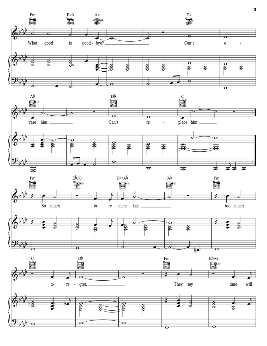Traces Piano, Vocal, Guitar scores gallery preview page 3
