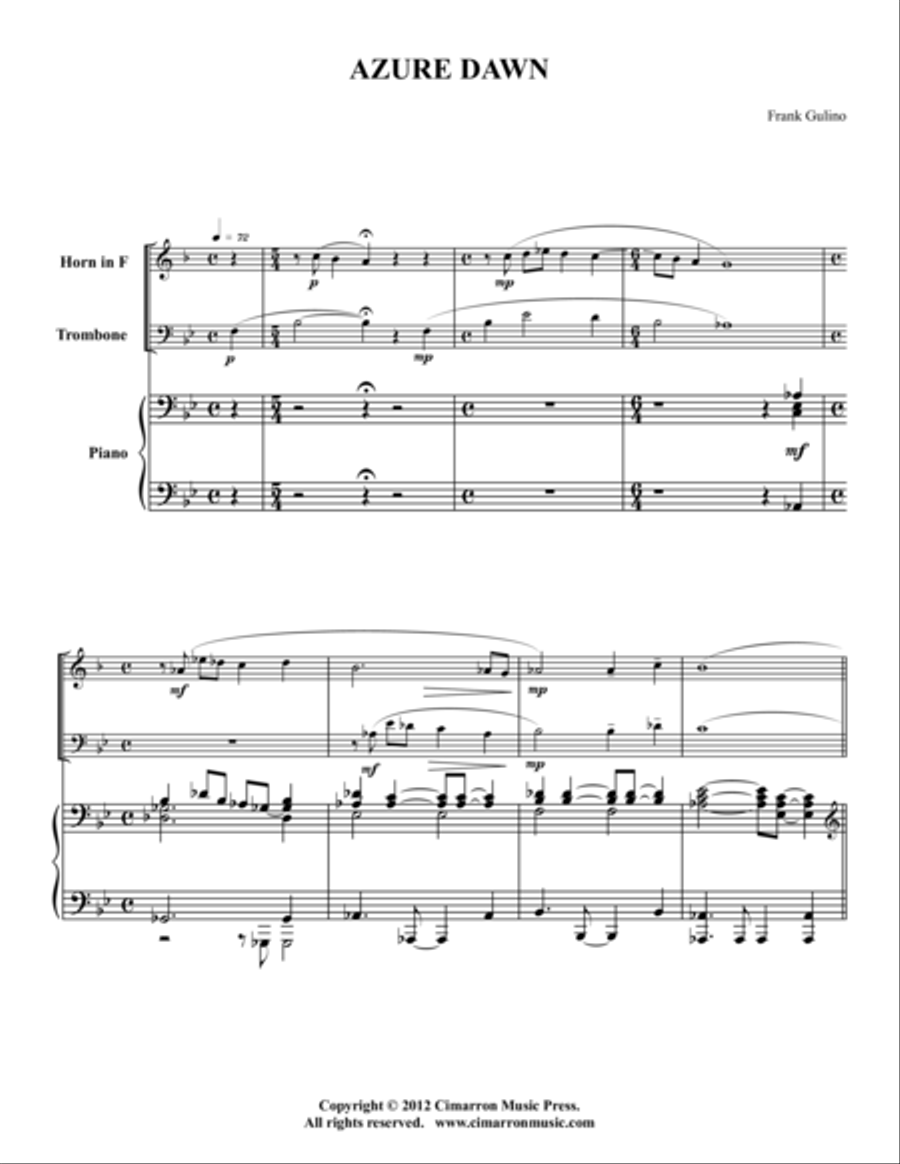 Azure Dawn Horn scores gallery preview page 1