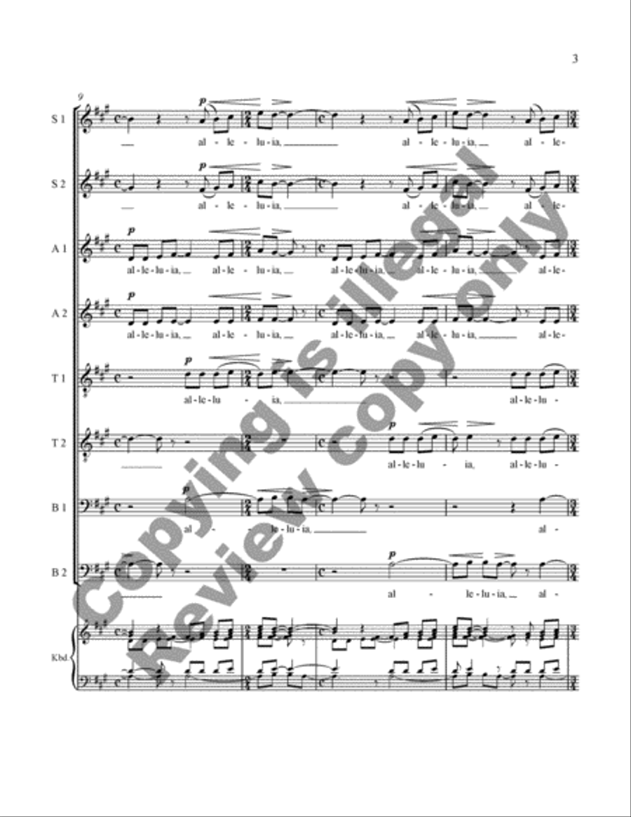 Alleluia for SSAATTBB Chorus Unaccompanied SSAATTBB scores gallery preview page 4