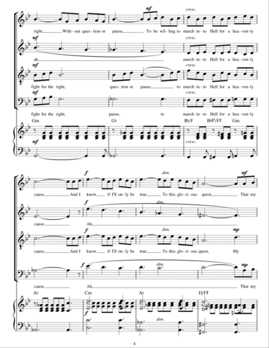The Impossible Dream 4-Part scores gallery preview page 4