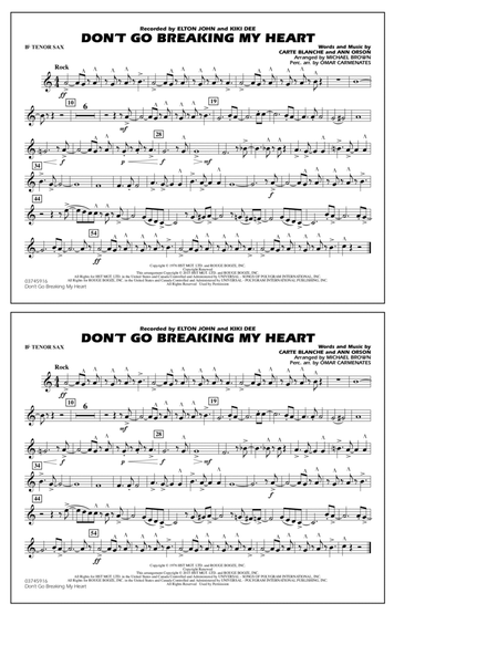 Don't Go Breaking My Heart - Bb Tenor Sax