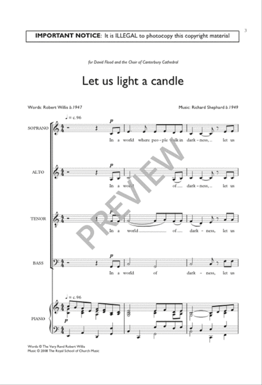 Let Us Light a Candle 4-Part scores gallery preview page 4