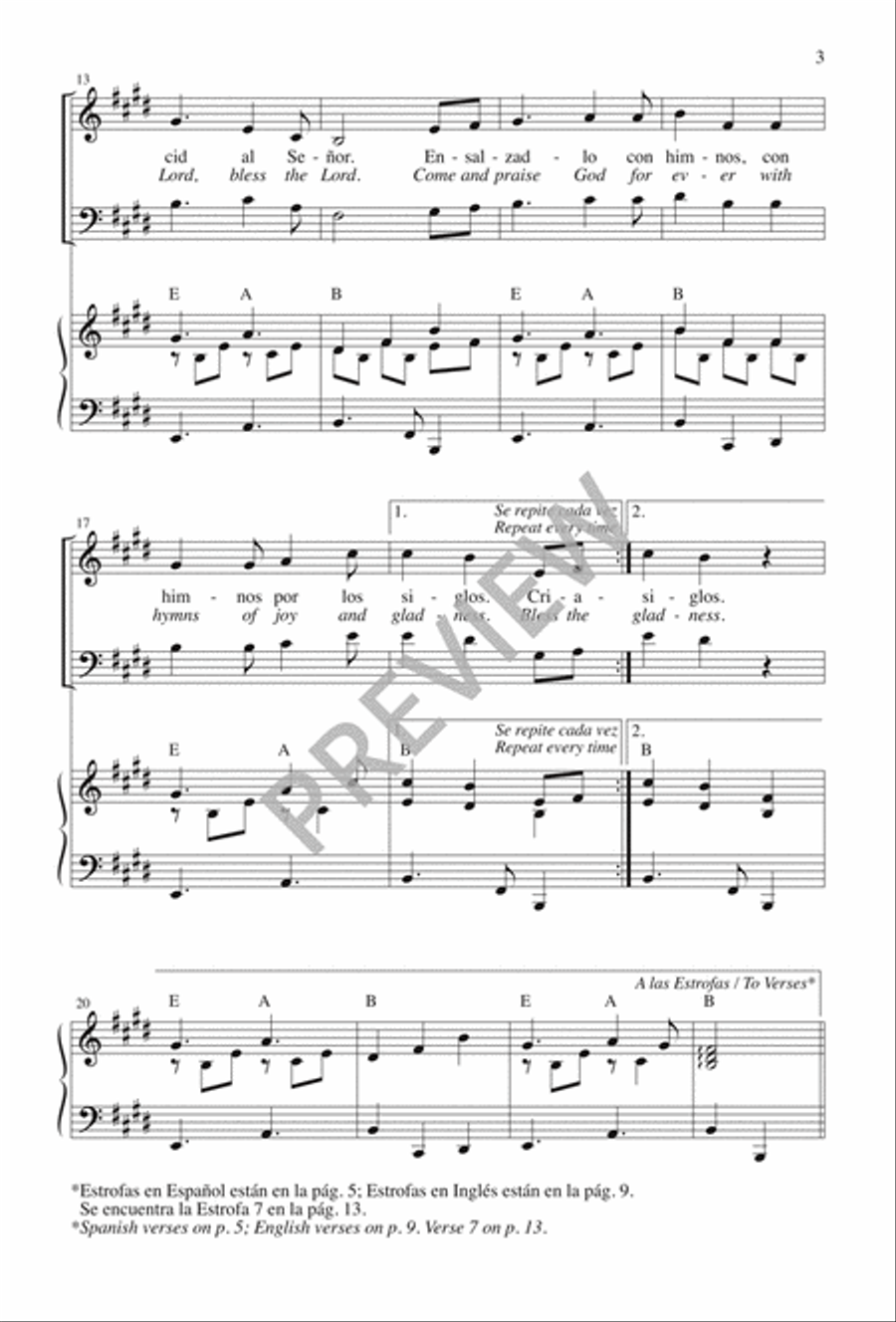 Cántico de Daniel / Canticle of Daniel 3-Part scores gallery preview page 4