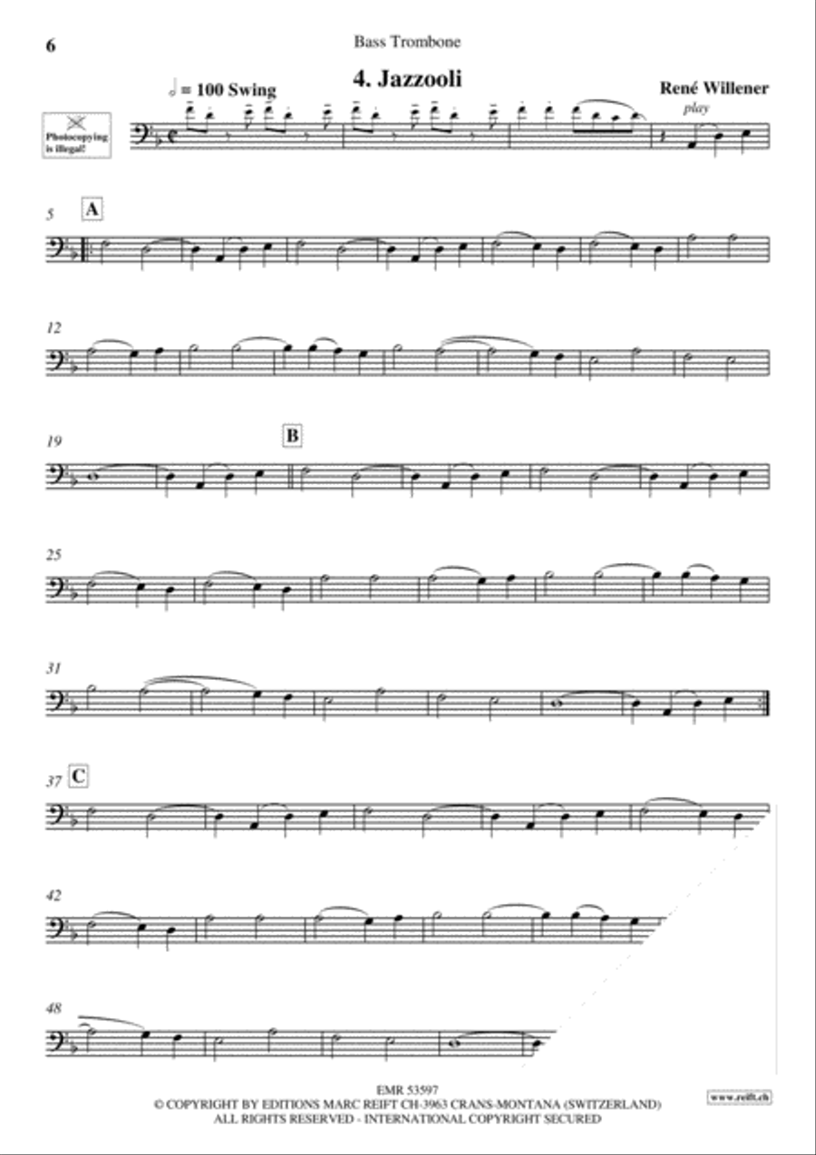 Bella Ciao Trombone scores gallery preview page 6