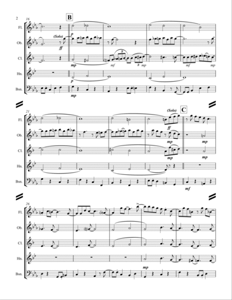 Lullaby Of Birdland Woodwind Quintet scores gallery preview page 3
