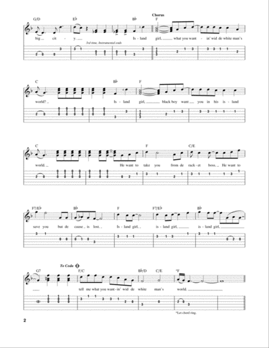 Island Girl Acoustic Guitar scores gallery preview page 2